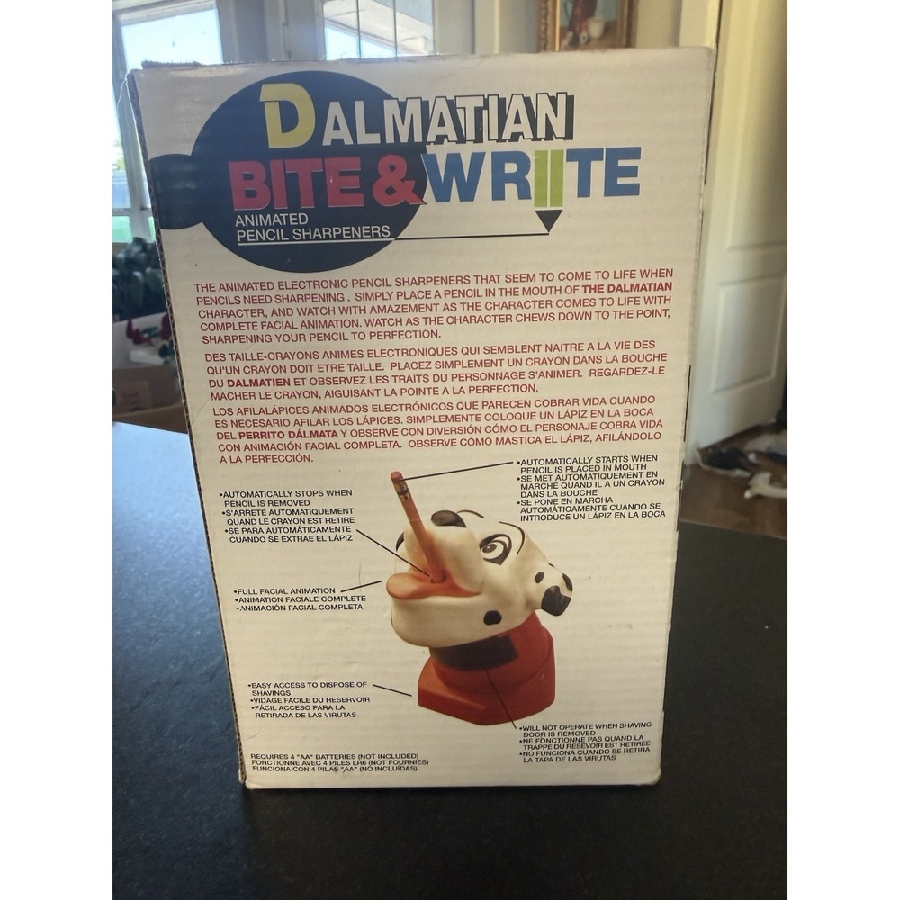 Vintage Dalmatian Bite & Write Battery Operated Animated Pencil Sharpener W/ BOX